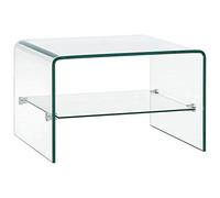 Festnight Table Basse Transparent Table de Salon en Verre Trempé 50 x 45 x 33 cm