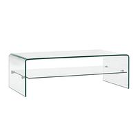 Festnight Table Basse Transparent Table de Salon en Verre Trempé 98 x 45 x 31 cm