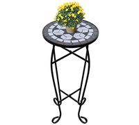 Festnight Table D'appoint Mosaïque Noir et Blanc