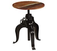 Festnight Table de Bar Reglable en Hauteur Round Table en Bois Industrial Table à Manger Cuisine Pub Bar 60 x (76-110) cm