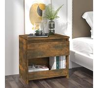 Festnight Table de Chevet, Cadre Robuste,Matériau Haute de Gamme,pour Salon, Chambre, Couloir, Bureau,2 pcs Chêne fumé 40x30x39 cm Bois d'ingénierie