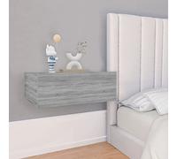 Festnight Table de Chevet Murale,Table de Chevet Suspendue,Table de Nuit Suspendue Lot de 2,Table de Nuit Murale,Table de Chevet Flottante Bois d'ingénierie-1Pcs Sonoma Gris