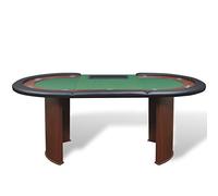 Festnight Table Poker avec Lieu de Croupier et bac de jetons 10 Joueurs Vert