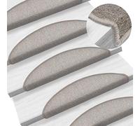 Festnight Tapis d'Escalier Marchettes d'Escalier Antidérapant 15 pcs Taupe