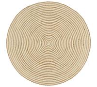 Festnight Tapis Jute tressé | Tapis Jute Rond | Tapis Jute Naturel et Motif de Spirale pour Salon | Tapis Fait à la Main en Jute 90 cm