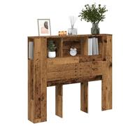 Festnight Tete de lit 120 cm Tête de lit avec Rangement Têtes de lit pour Adulte Armoire de Tête de Lit Murale Meuble de Chambre à Coucher avec Rangement-Vieux bois-120x18,5x102,5 cm