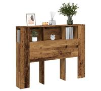 Festnight Tete de lit 140 cm Tête de lit avec Rangement Têtes de lit pour Adulte Armoire de Tête de Lit Murale Meuble de Chambre à Coucher avec Rangement-Vieux bois-140x18,5x104,5 cm