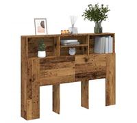 Festnight Tete de lit 140 cm Tête de lit avec Rangement Têtes de lit pour Adulte Armoire de Tête de Lit Murale Meuble de Chambre-Vieux bois-140 x 19 x 103.5 cm