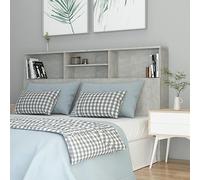 Festnight Tete de lit 160 cm Tête de lit avec Rangement Têtes de lit pour Adulte Armoire de Tête de Lit Murale Meuble de Chambre-Gris béton-160 x 19 x 103.5 cm