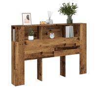 Festnight Tete de lit 160 cm Tête de lit avec Rangement Têtes de lit pour Adulte Armoire de Tête de Lit Murale Meuble de Chambre à Coucher avec Rangement-Vieux bois-160x18,5x104,5 cm