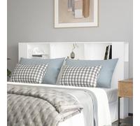 Festnight Tete de lit 180 cm Tête de lit avec Rangement Têtes de lit pour Adulte Armoire de Tête de Lit Murale Meuble de Chambre à Coucher avec Rangement-Blanc-180x18.5x102.5 cm