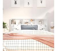 Festnight Tete de lit 180 cm Tête de lit avec Rangement Têtes de lit pour Adulte Armoire de Tête de Lit Murale Meuble de Chambre-Blanc-180 x 19 x 103.5 cm