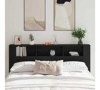 Festnight Tete de lit 200 cm Tête de lit avec Rangement Têtes de lit pour Adulte Armoire de Tête de Lit Murale Meuble de Chambre à Coucher avec Rangement-Chêne noir-200x18,5x104,5 cm