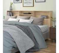 Festnight Tete de lit 220 cm Tête de lit avec Rangement Têtes de lit pour Adulte Armoire de Tête de Lit Murale Meuble de Chambre à Coucher avec Rangement-Chêne sonoma-220x19x103,5 cm