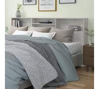 Festnight Tete de lit 220 cm Tête de lit avec Rangement Têtes de lit pour Adulte Armoire de Tête de Lit Murale Meuble de Chambre à Coucher avec Rangement-Gris béton-220x19x103,5 cm