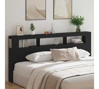 Festnight Tete de lit 220 cm Tete de lit LED Tête de lit 220 avec Rangement Têtes de lit pour Adulte Armoire de Tête de Lit Murale Meuble de Chambre à Coucher-Chêne noir-220 x 103.5 cm