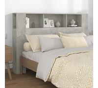 Festnight Tête de lit,tête de lit avec Rangement, tête de lit Bois,Tete de lit pour Adulte,Design Mural,Rangement supplémentaire,Le complément Parfait à la Chambre 160x18,5x104,5 cm-Gris béton