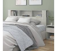 Festnight Tête de lit,tête de lit avec Rangement, tête de lit Bois,Tete de lit pour Adulte,Design Mural,Rangement supplémentaire,Le complément Parfait à la Chambre 200x18,5x104,5 cm-Gris béton