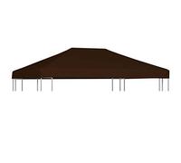 Festnight Toile Supérieure de Gazebo Toile de Toit de Chapiteau Auvent de Rechange 310 g/m² 3x4 m Marron