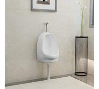 Festnight Urinoirs Suspendus, Debout Toilettes Urine Bassin, Urinoir Suspendu avec Valve de Chasse d'eau Céramique Blanc pour Toilettes