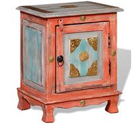 Festnight Vintage Table de Chevet en Bois Massif de Manguier Style Indien
