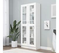 Festnight Vitrine Salle a Manger Vitrine Salon Armoire à vitrine Armoire de Rangment Vitrine Meuble vitrine Armoire salon-Blanc-82.5 x 30.5 x 185.5 cm