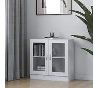 Festnight Vitrine Salle a Manger Vitrine Salon Armoire à vitrine Armoire de Rangment Vitrine Meuble vitrine Armoire salon-Blanc-82.5 x 30.5 x 80 cm