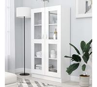 Festnight Vitrine Salle a Manger Vitrine Salon Armoire à vitrine Armoire de Rangment Vitrine Meuble vitrine Armoire salon-Blanc-82.5 x 30.5 x 150 cm
