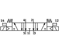 Festo 5/3 Électrovanne D'air Échappé Taille 18mm ISO 15407-1 450l/min - 546707