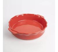 FESTONNEE Plat à Four en Céramique Tourtière D 26.5 cm BRETAGNE CERAMIQUE INDUSTRIE Rouge saveur SC