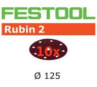 Festool 10x disques abrasifs Rubin STF D125/8 P150 RU2/10 - 499106