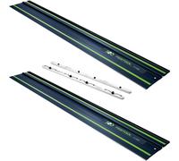 Festool 2x FS 1400/2 BL Guide-chaîne 1400 mm Bleu ( 2x 578246 ) 100Y Anniversaire Edition + FSV/2 Connecteur ( 577039 )