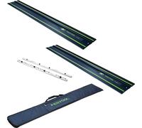 Festool 2x FS 1400/2 BL Guide-chaîne 1400 mm Bleu ( 2x 578246 ) 100Y Anniversary Edition + FSV/2 Connecting + FS-BAG Bag