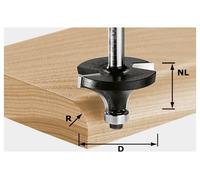 Festool Fraise à moulurer 491009 HW S8 D16,7/R2 KL Ø16,7 mm L49 mm Long. travail 9 mm Tige 8 mm