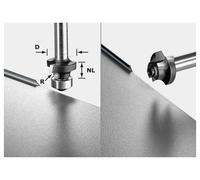 Festool Fraise à moulurer 499798 – Long. 47 mm · Ø 20 mm · L. travail 2,20 mm · Tige 8 mm