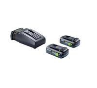 Festool 578733 Kit d'énergie de démarrage 18 V | 2 batteries BP 18 TBX 4,0 Ah sans tabulation et chargeur rapide TCL 6, système d'alimentation sans fil Bluetooth