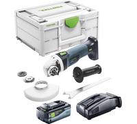 Festool AGC 18-125 EB-Basic Meuleuse d'angle sans fil 18 V 125 mm Brushless + 1x batterie 8,0 Ah + chargeur rapide + Systainer