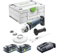 Festool AGC 18-125 EB-Basic Meuleuse d'angle sans fil 18 V 125 mm Brushless + 2x batterie 4,0 Ah + chargeur rapide + Systainer