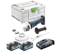 Festool AGC 18-125 EB-Basic Meuleuse d'angle sans fil 18 V 125 mm Brushless + 2x batterie 8,0 Ah + chargeur rapide + Systainer