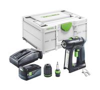 Festool C 18-Basic Perceuse-visseuse sans fil 18 V 45 Nm Brushless + 1x batterie 5,0 Ah + chargeur + Systainer
