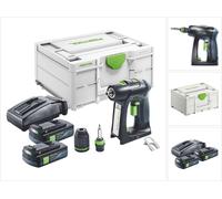 Festool C 18-Basic Perceuse-visseuse sans fil 18 V 45 Nm Brushless + 2x batterie 3,0 Ah + chargeur + Systainer