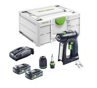 Festool C 18 Basic Perceuse-visseuse sans fil 18 V 45 Nm Brushless + 2x batterie 4,0 Ah + chargeur rapide + Systainer