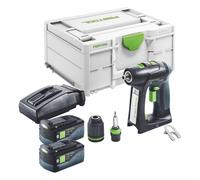 Festool C 18-Basic Perceuse-visseuse sans fil 18 V 45 Nm Brushless + 2x batterie 5,0 Ah + chargeur + Systainer