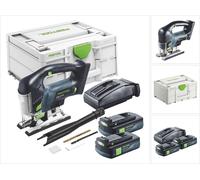 Festool CARVEX PSBC 420-Basic Scie sauteuse pendulaire sans fil 18 V 120 mm Brushless + 2x batterie 3,0 Ah + chargeur + Systainer