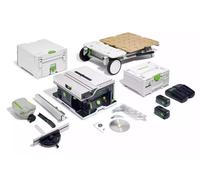 Festool CSC SYS 50 EBI-Set 36V (2x18V) Kit De Scie Circulaire Sur Table Sans Fil (2x5,0Ah) Avec Support Et Accessoires - 168 Mm