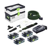 Festool CTLC SYS aspirateur sans fil 36 V ( 2x 18 V ) classe de poussière L + 4x batterie 4,0 Ah + chargeur