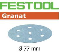 FESTOOL Disques abrasifs Granat STF Ø77mm 6 trous P80, 50pcs.