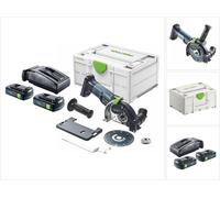 Festool DSC-AGC 18-125 FH EB-Basic Système de tronçonnage à main libre sans fil 18 V 125 mm Brushless + 2x batterie 3,0 Ah + chargeur + Systainer