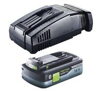 Festool Energie Set 1x BP 18 Li 4,0 Ah HPC-ASI Pack de batteries 18 V 4,0 Ah HighPower ( 205034 ) + SCA 16 Chargeur rapide 10,8 V - 18 V ( 576953 )