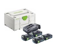 Festool Energie Set 4x BP 18 Li 3,0 C batterie 18 V 3,0 Ah / 3000 mAh Li-Ion ( 4x 577658 ) + chargeur TCL 6 ( 201135 ) + Systainer